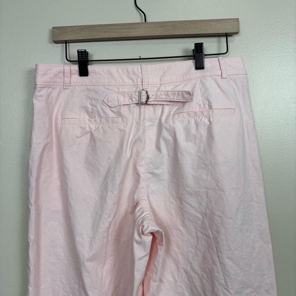 J. Crew Pants Womens 8‎ Pink Full Length Wide Leg Cotton Linen Blend Trouser - Picture 5 of 9